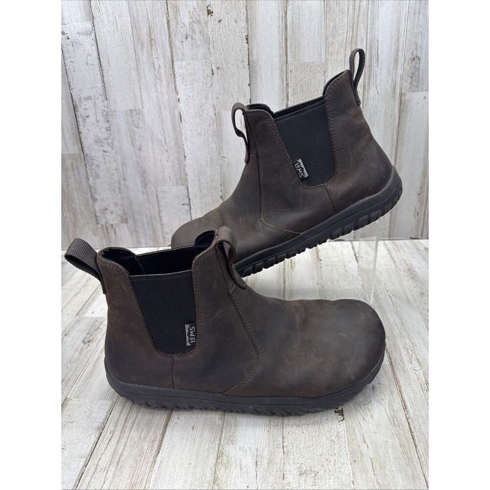 Lems Chelsea Boot WP Men's 10.5 Espresso Waterproof Leather Zero Drop Minimalist